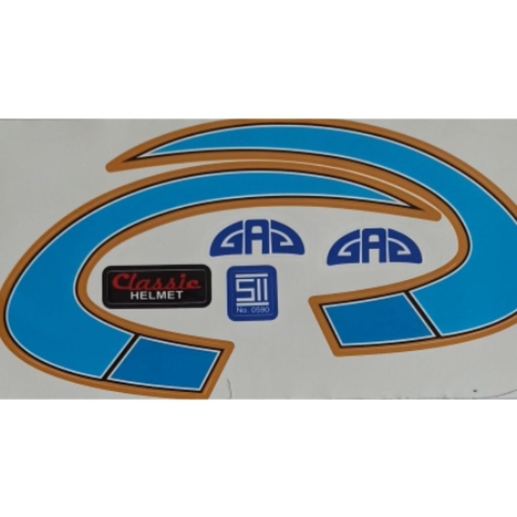 Stiker Helm Classic GAG Biru