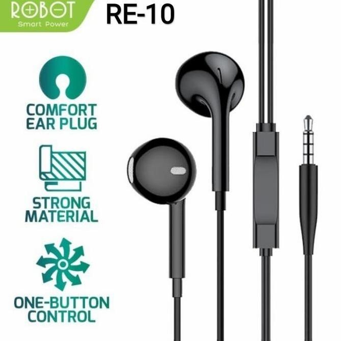 DV12 >> Earphone Robot RE10 Headset Semi In-Ear - Robot RE-10 Headset Bass Mic