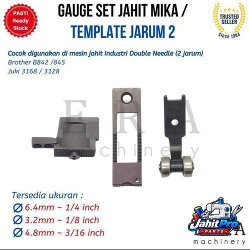 GAUGE SET jahit mika / template jarum 2 Gauge Set Double Needle