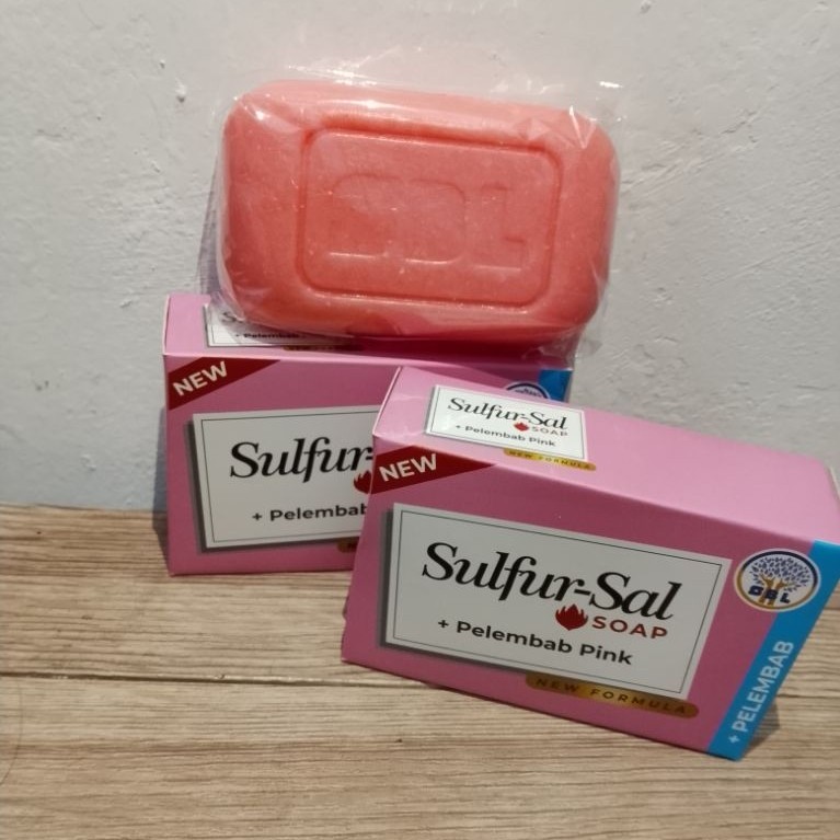 Sulfur-Sal Soap + Pelembab Pink New Formula sabun batang warna pink