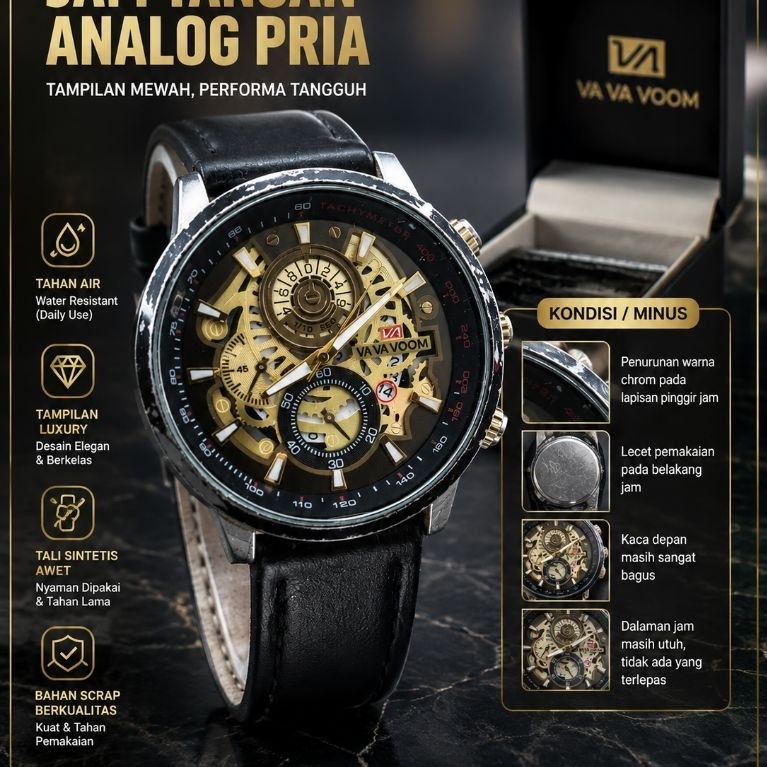 VA VA VOOM 216G Jam Tangan Pria Luxury Tahan Air | Second