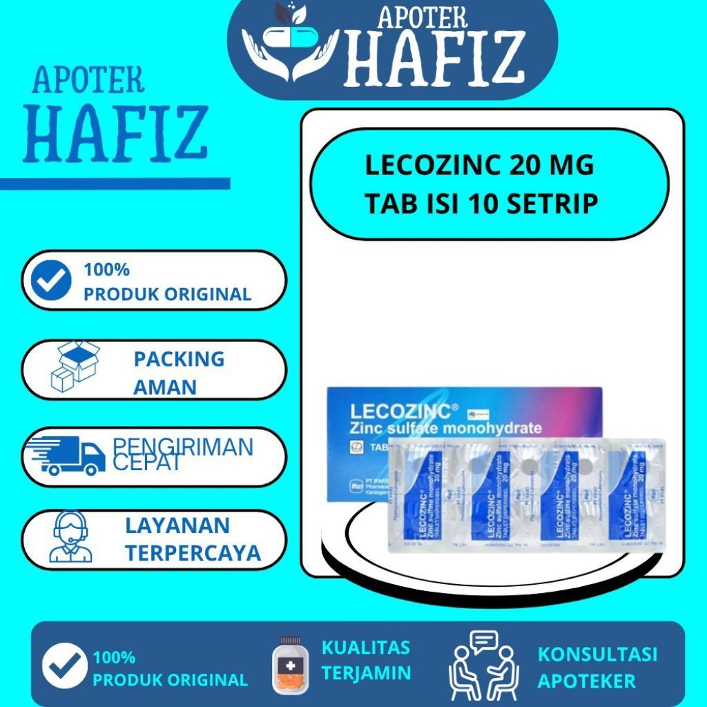 LECOZINC 20 MG TABLET ISI 10 SETRIP - BOX