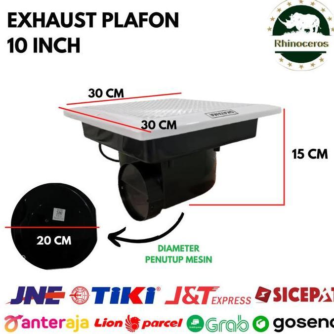 Exhaust Fan Plafon 10 Inchi Kipas Plafon 10 Inch Kipas Blower Hexos Angin Hisap Kipas Kamar Mandi Da