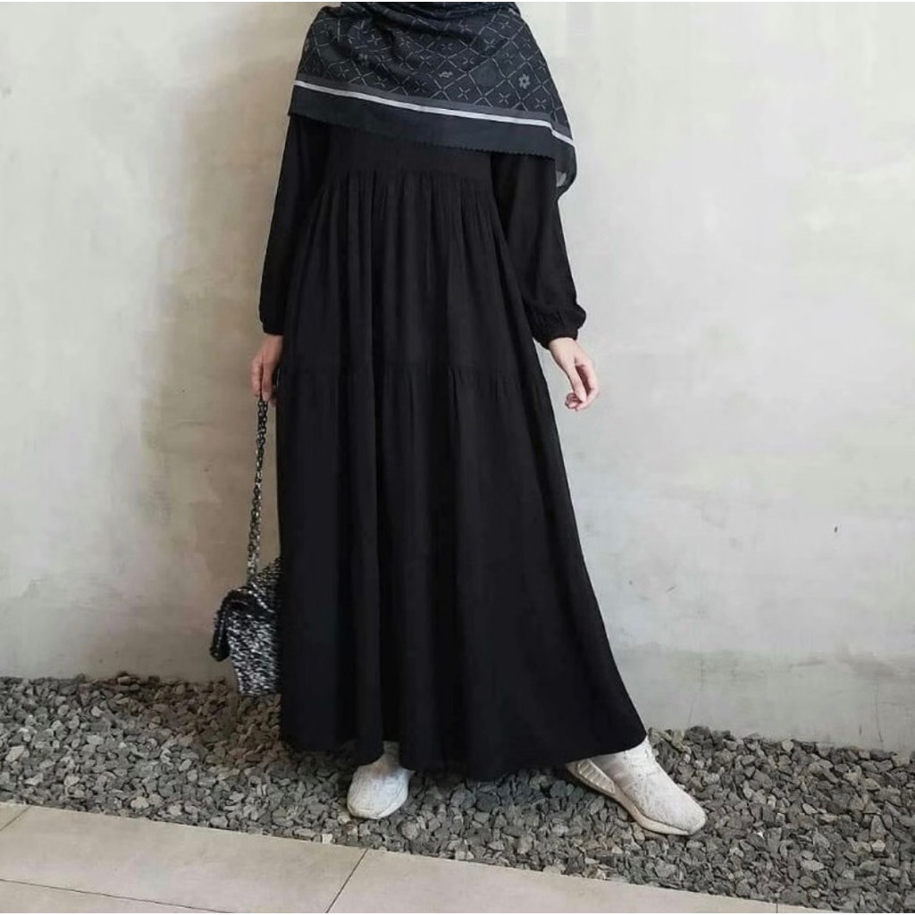 Hanum Dress Polos / Casandra Dress Rayon  / Gamis Putih / Busui Friendly / Gamis Wanita Muslim / Gam