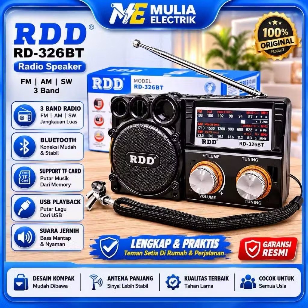 Radio Speaker FLECO F-327B / RD-326BT FM/AM/SW 3 Band Speaker Radio bluetooth