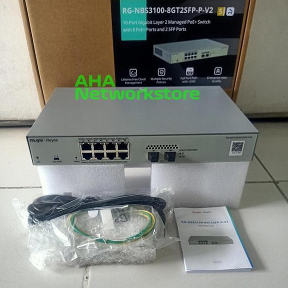 NBS3100 8GT2SFP-P RUIJI NBS3100 8GT2SFP P 8PORT GIGABIT CLOUDMANAGED POE+ RUIJI REYE NBS3100 8GT2SFP