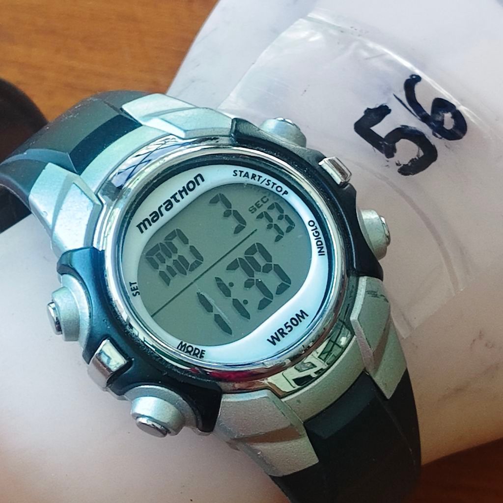 056 - Jam Tangan Timex Marathon T5K805 - Bulat - Silver - Digital