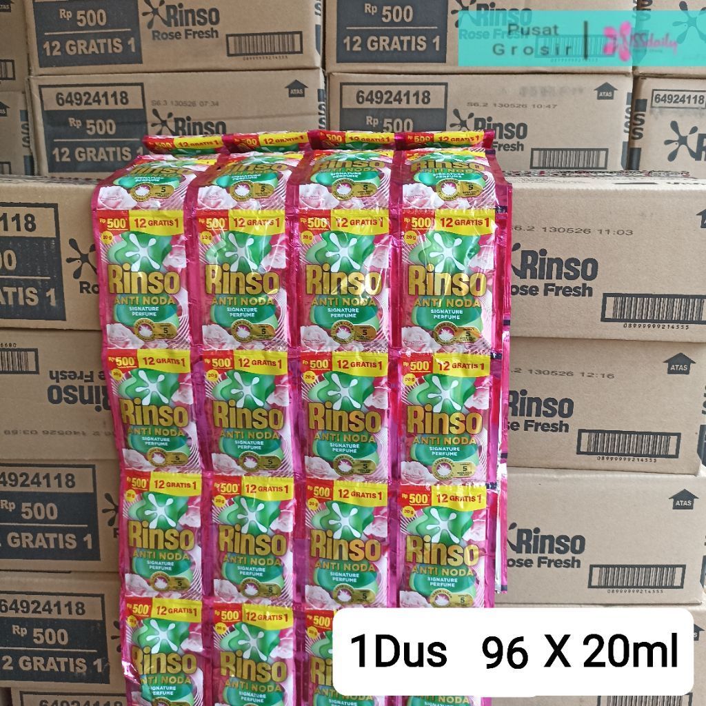 48 pcs Rinso Molto Cair saset 20ml rinso 500 an
