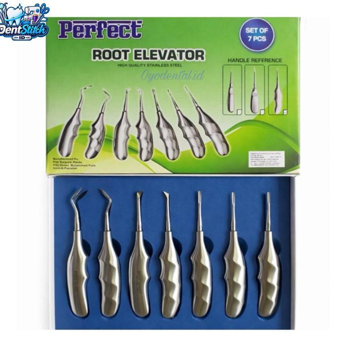 Dental Bein root elevator merk perfect luxator set isi 7 pcs