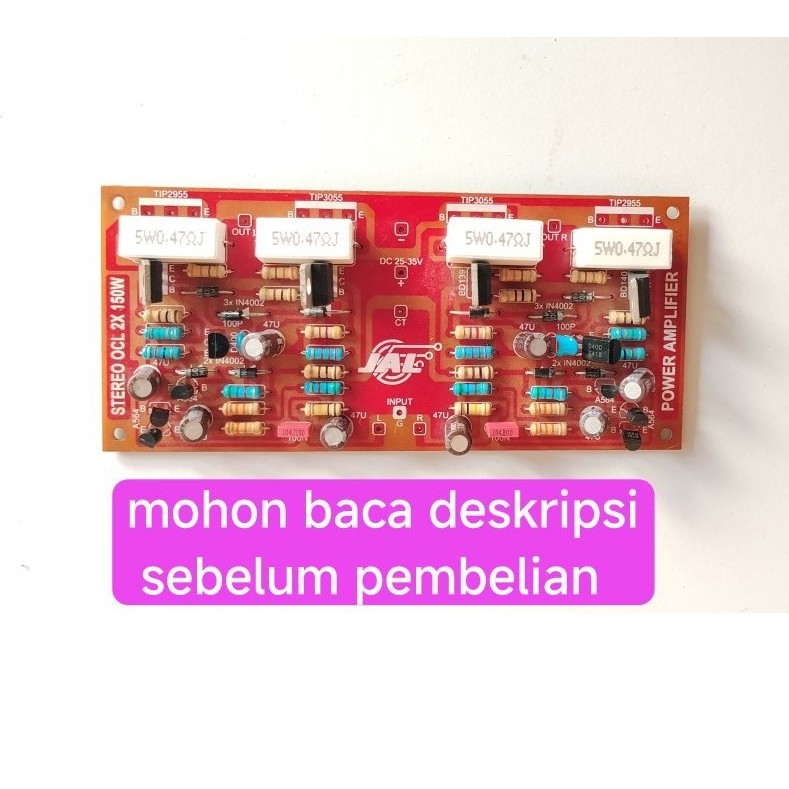 Kit Driver Power OCL 150W STEREO 2x150W PCB Merah BEKAS NORMAL