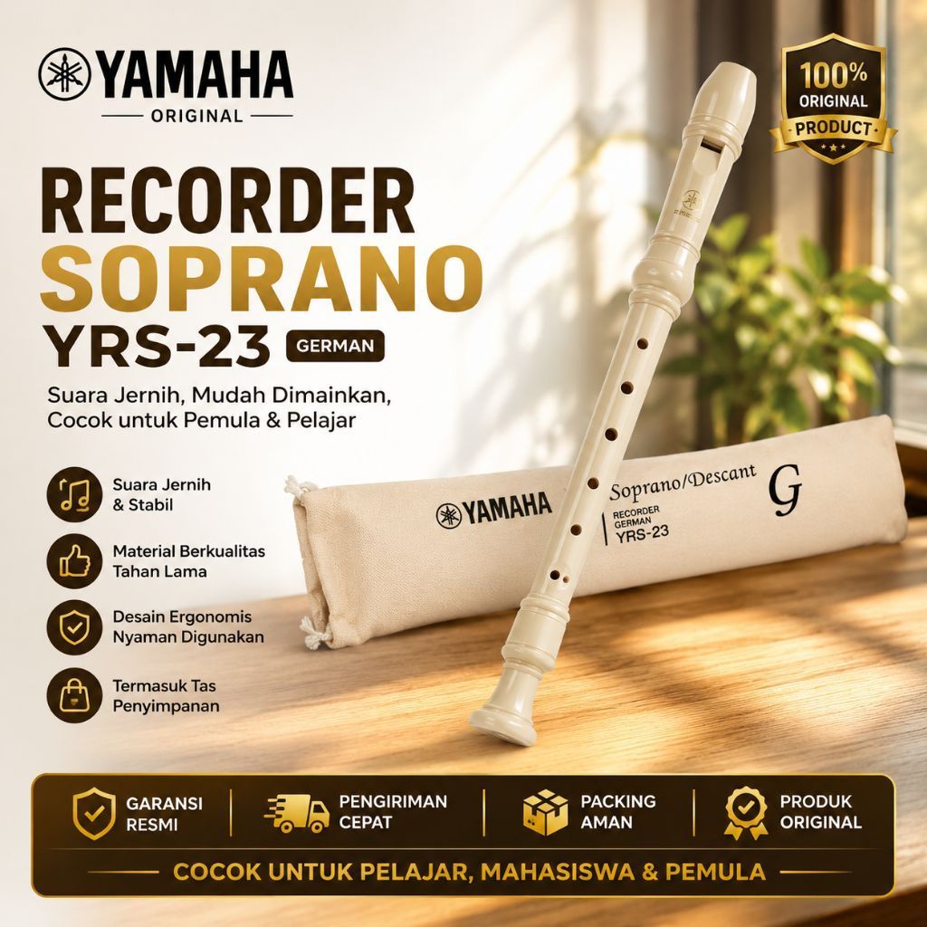 Yamaha Recorder Soprano YRS-23 Original Seruling Yamaha Recorder