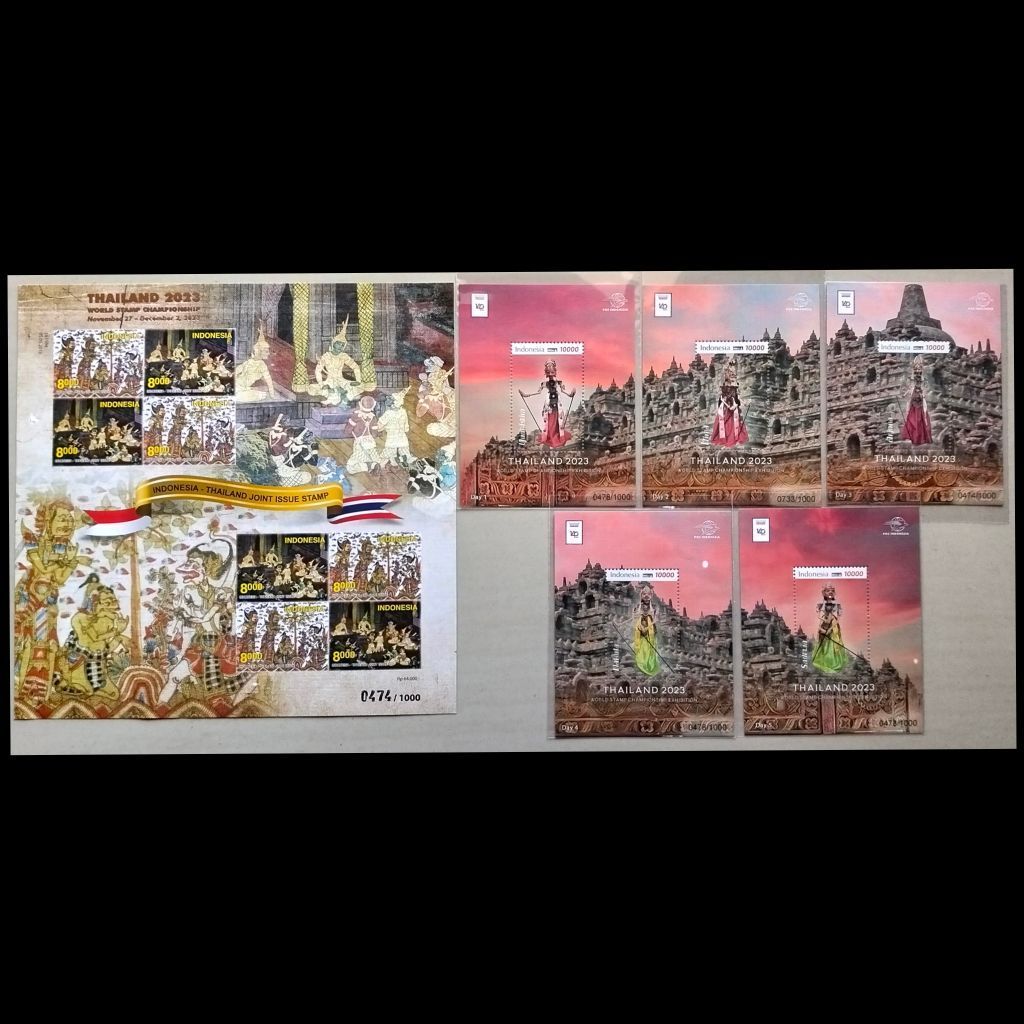 perangko souvenir sheet Indonesia thailand joint issue