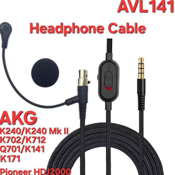 AVPRO AVL141 REPLACEMENT AKG K240 SERIES & PIONEER HDJ2000 CABLE WITH MIC POLE 2M PROX