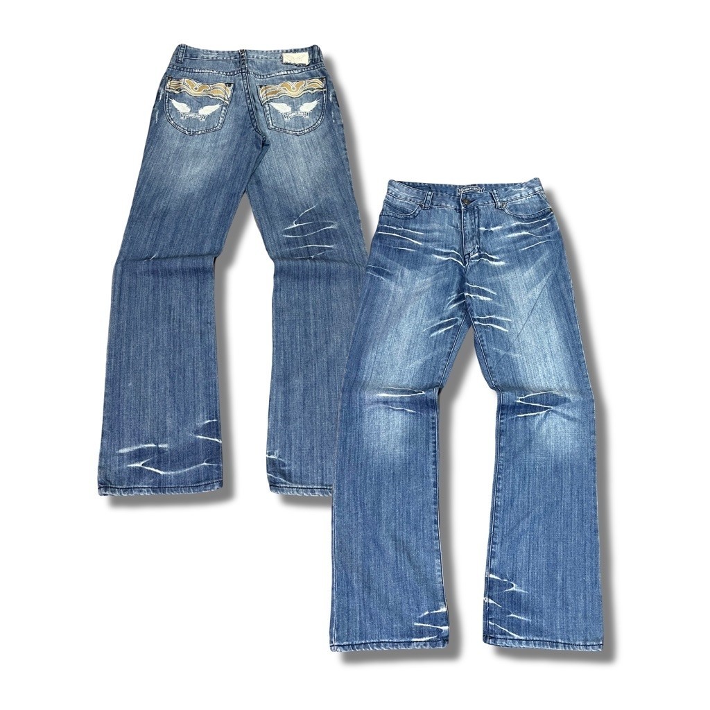 Archival Robin’s Jean Wing Embroideres Pocket Jeans Pants Nice Design | Celana Pria dan Wanita Secon