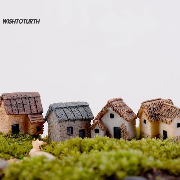 Miniatur Rumah Dollhouse Miniatur Ornamen Bonsai Plastik Terarrium Diorama Aquascape
