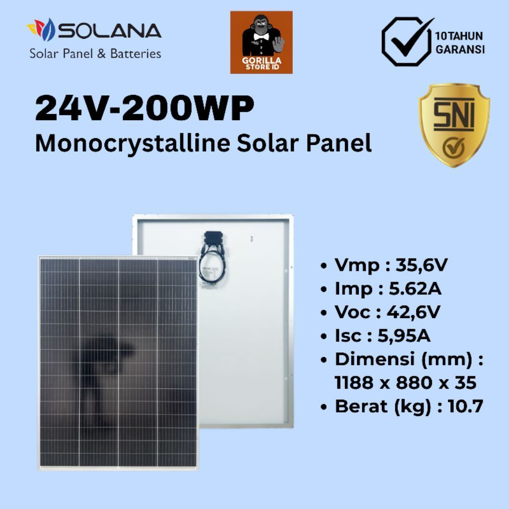 SOLAR PANEL 200WP SOLANA SOLAR CELL MONOCRYSTALLINE