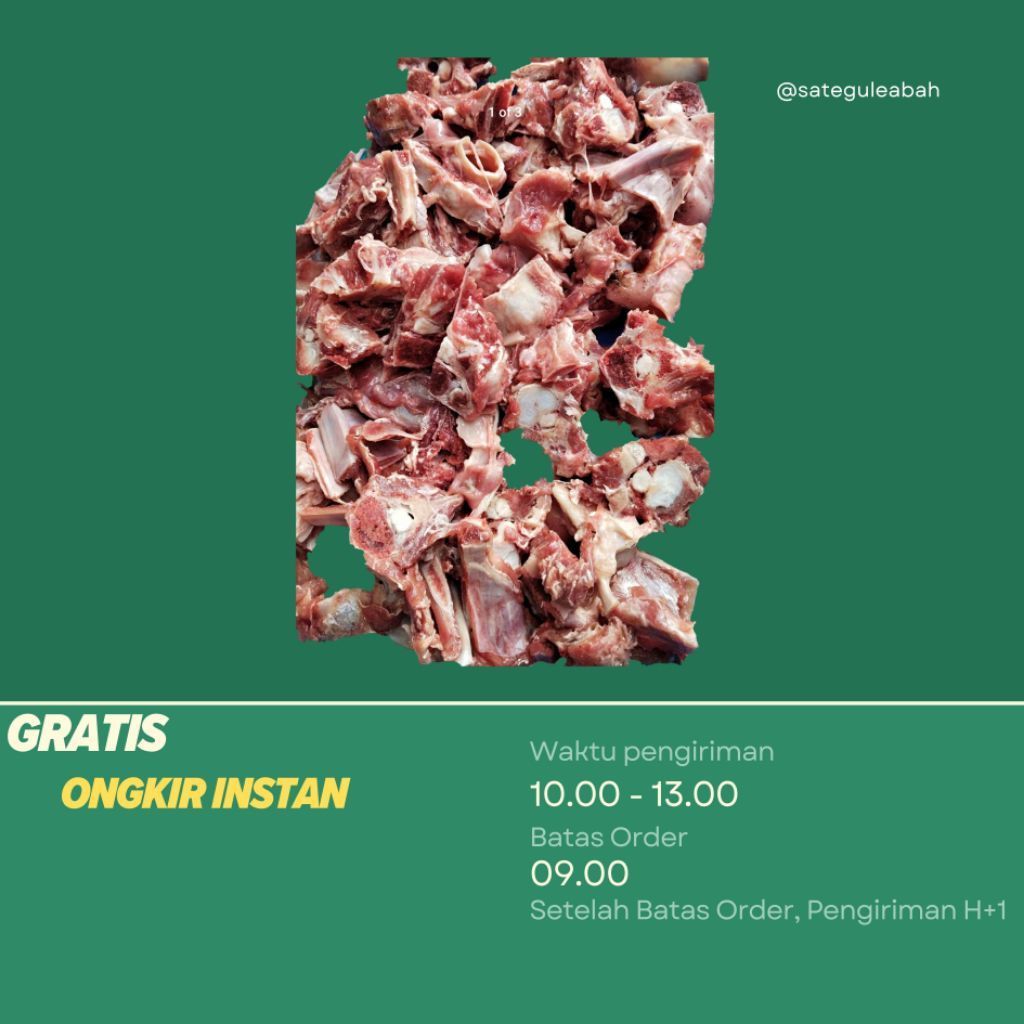Tulang Kambing Gulean ada sedikit Daging per 1 kg