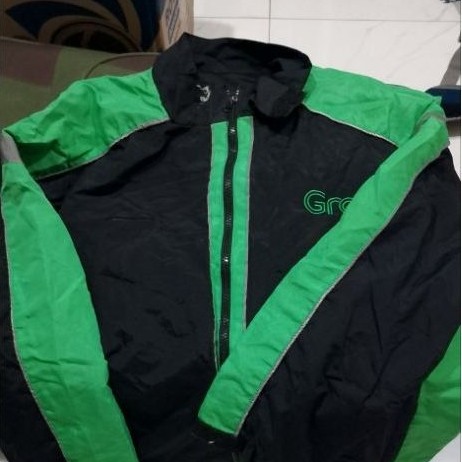 Jaket Salinan Ojek Hijau Motor - Model Lawas, Hitam Lama, Ukuran XL. jaket grab generasi awal.