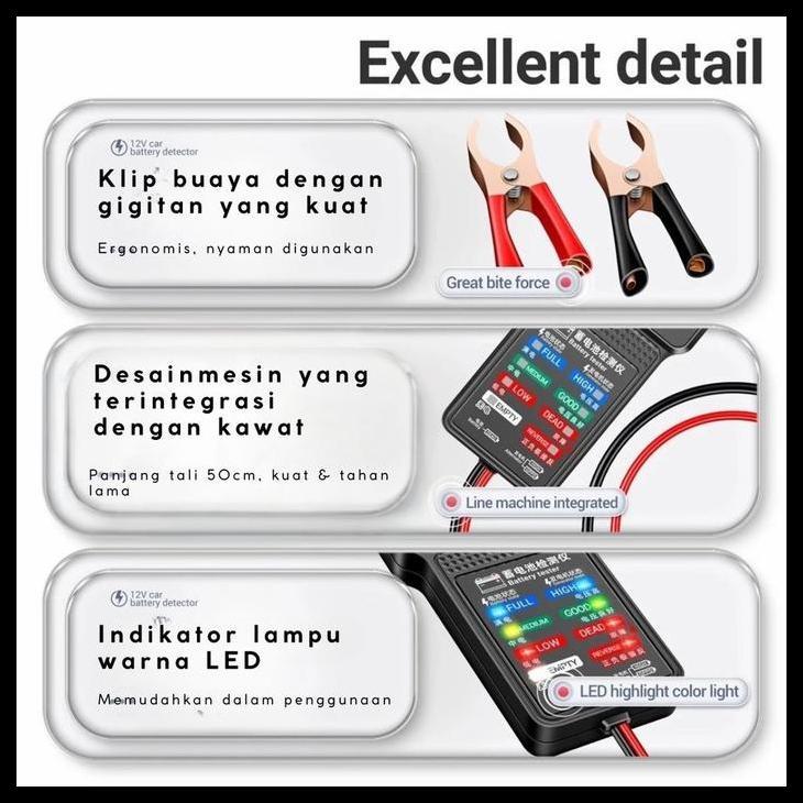 Terjamin Alat Test Aki Digital Battery Tester Clamp Analyzer Motor Mobil 12V Penguji Baterai Aneng I