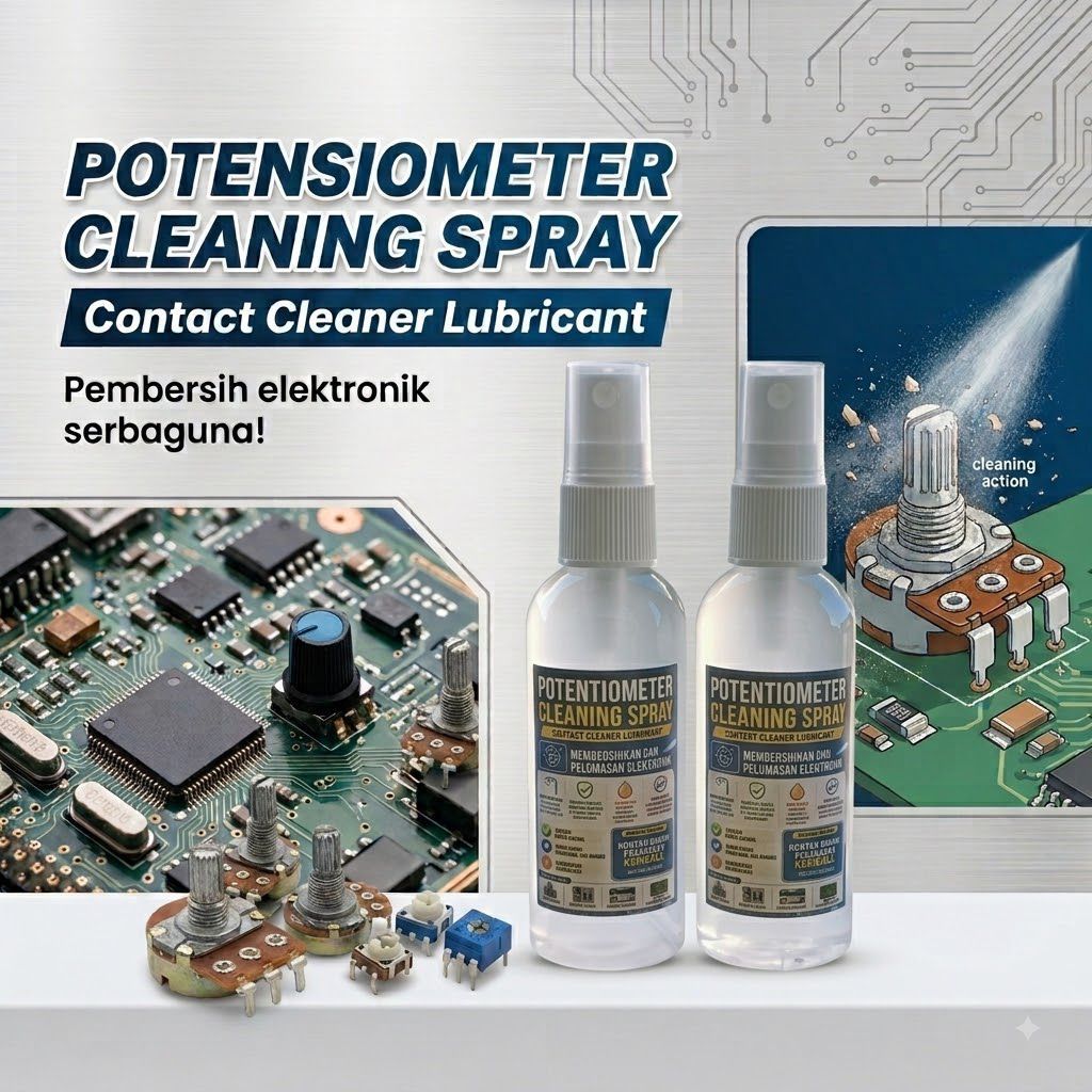 Potensio Cleaning Spray Contact Cleaner Pembersih Dan Pelumas Elektronik Serbaguna