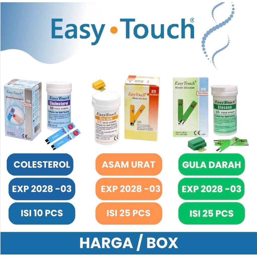 Strip Easy Touch 3in1 Strip Lengkap Kolestrol, Gula Darah, Asam Urat
