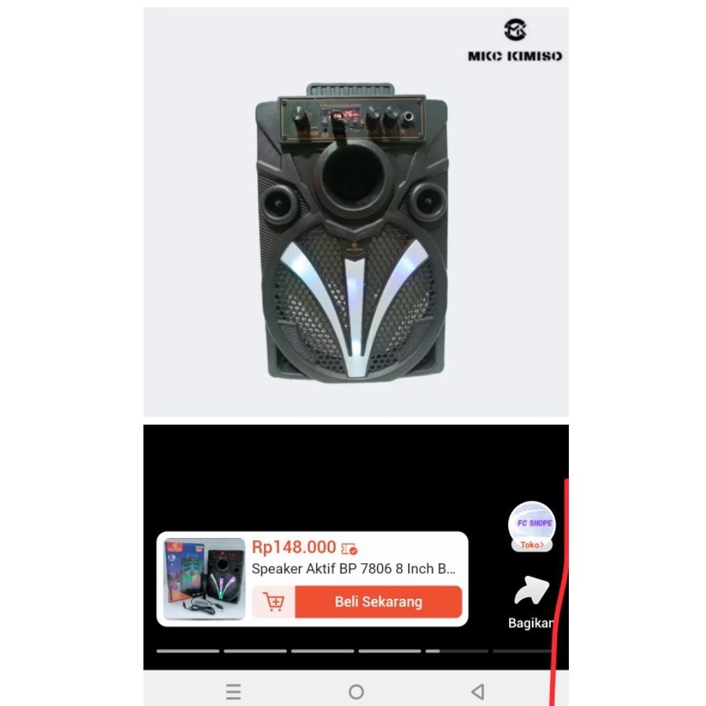 Kimiso QS-7806 Bluetooth minus dikit