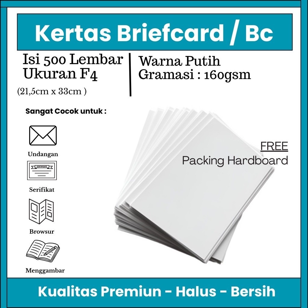 [ 500 Lembar F4 ] Kertas Bc / Briefcard 160gsm