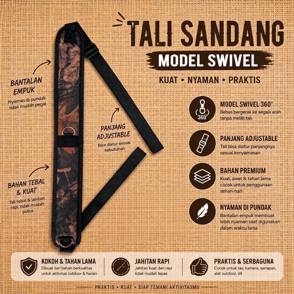 Tali Sandang camo Swivel / Uklik – Tali Sandang PCP Pengait Uklik