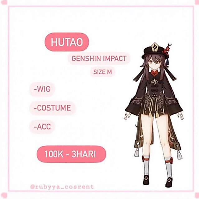 rental costume hutao genshin impact