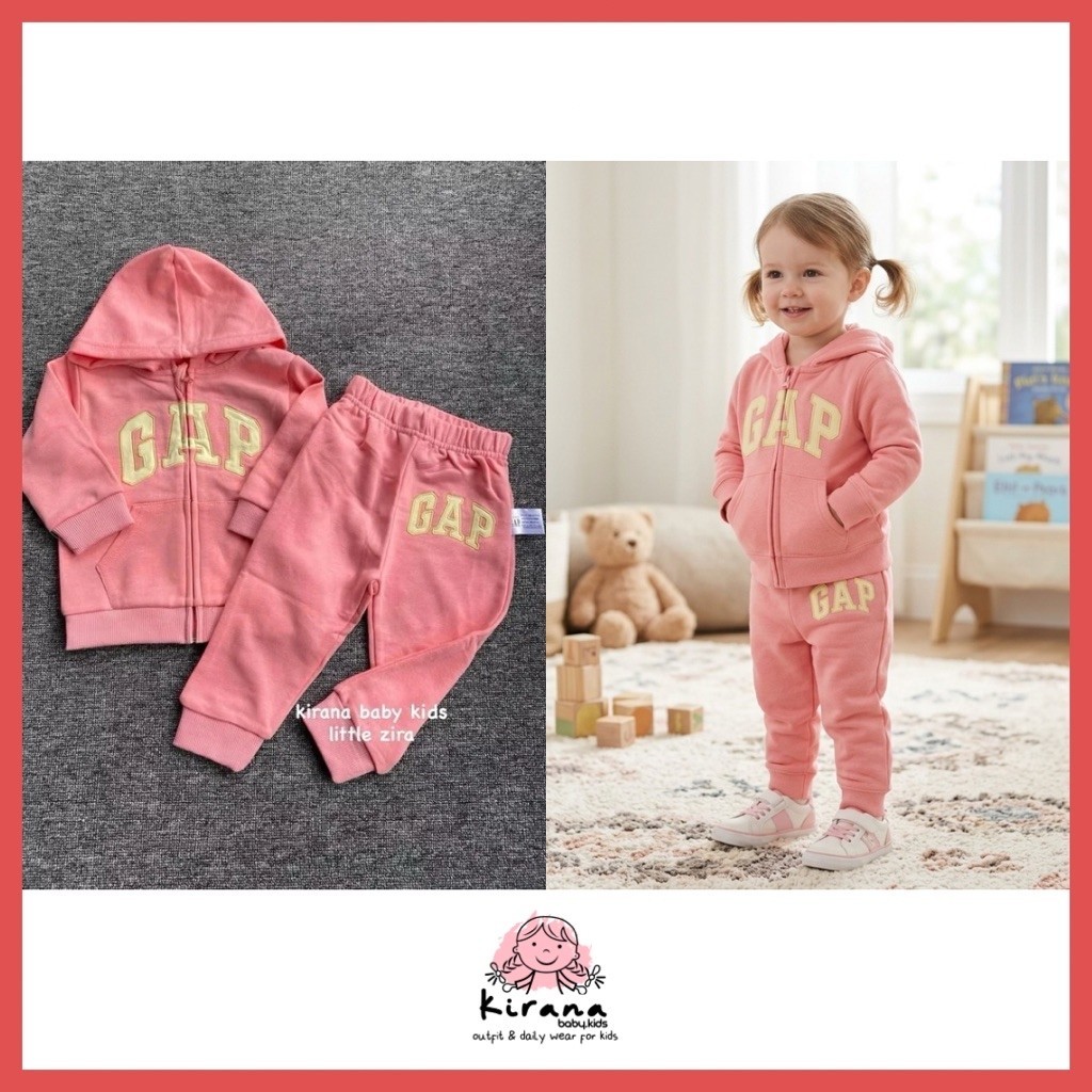 SET BABY GAP PINK SZ 12-24m / JAKET HOODIE GAP