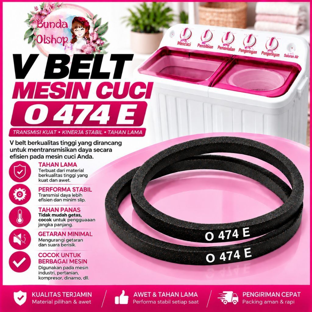 V Belt Mesin Cuci O 474E | Van Belt 0 474 E | Belt O 474 E