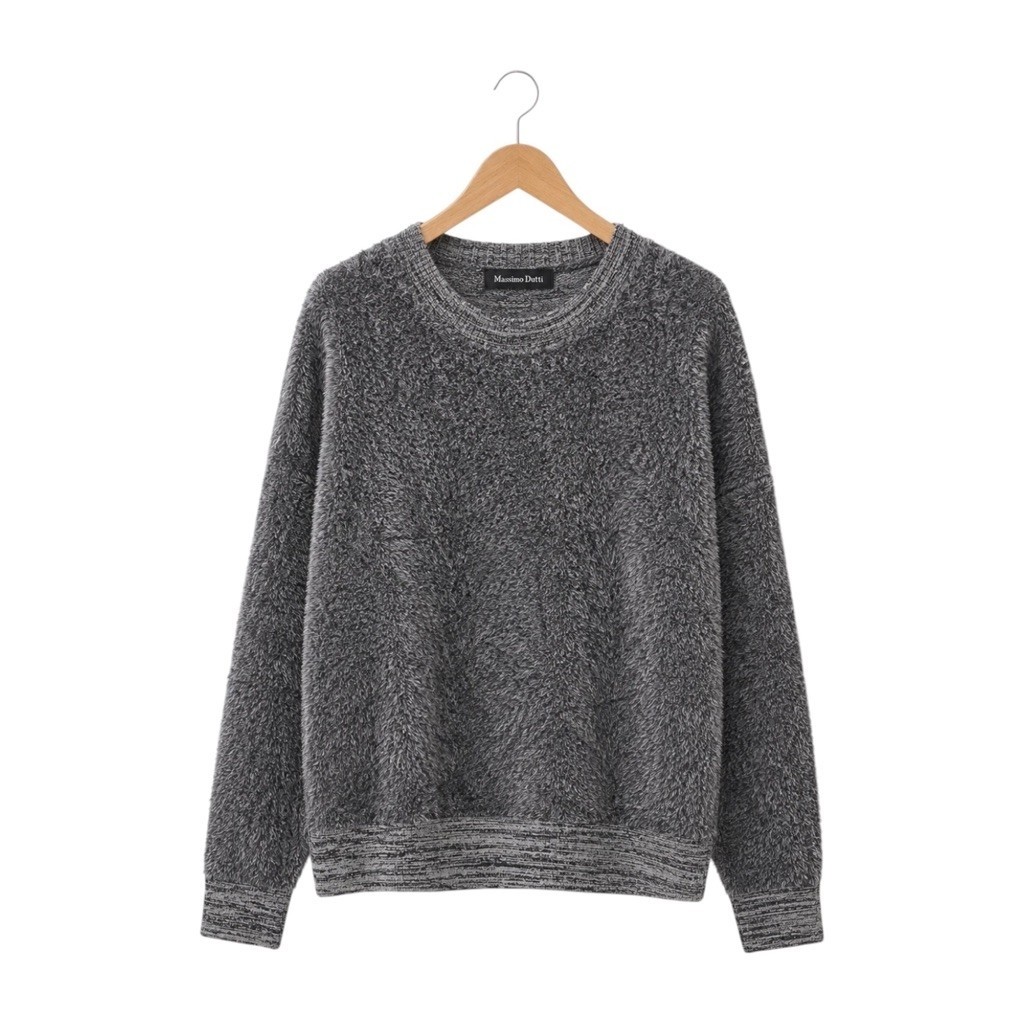 (M) Sweater Crewneck Fuzzy Massimo Dutti New