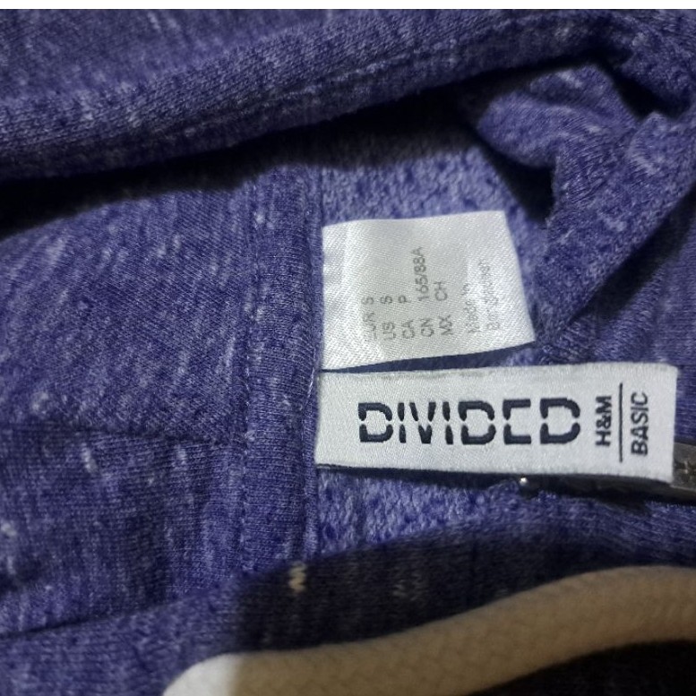 Baju hoodie wanita DIVIDED H&M BASIC warna ungu marled lengan panjang