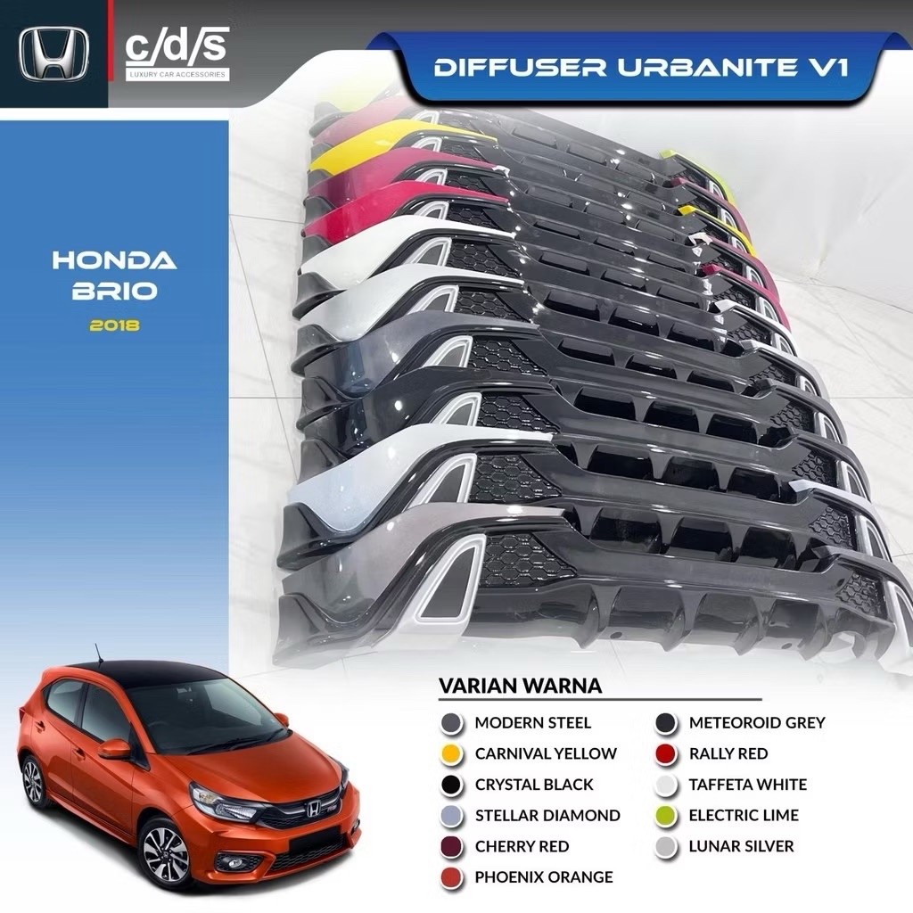 Diffuser Urbanite V1 Honda Brio 2018 C/d/s Aksesoris Mobil Warna Modern Steel