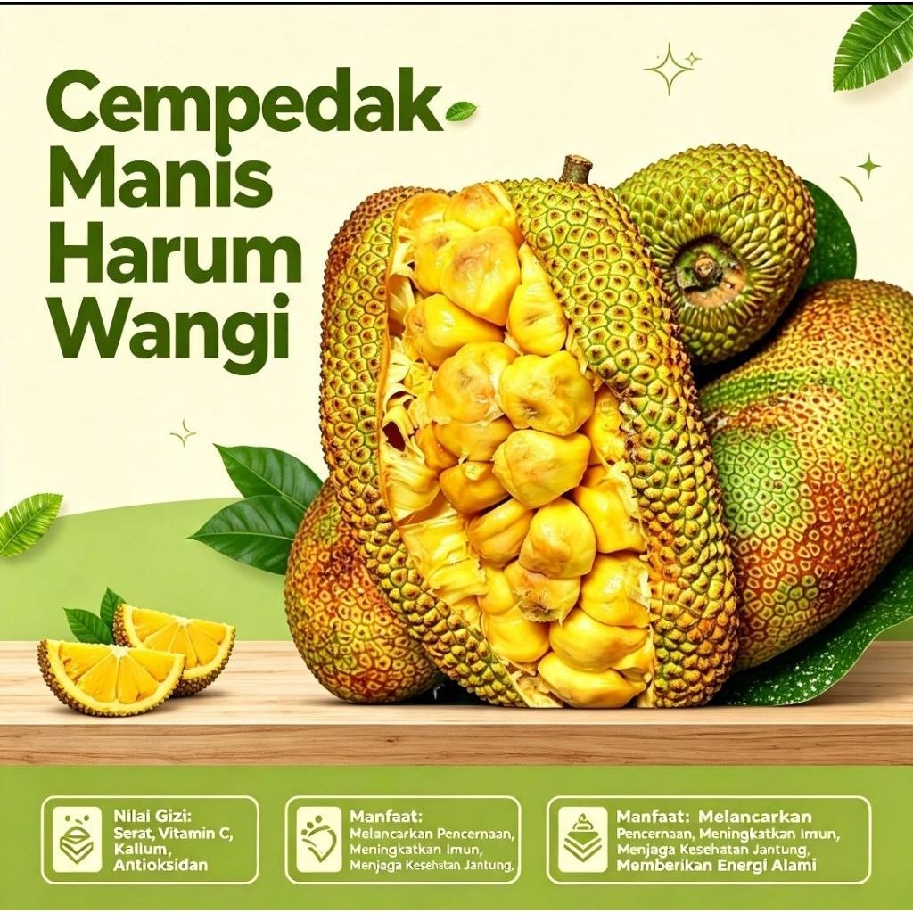 BUAH CEMPEDAK Manis Harum Wangi — Buah Tropis Segar Khas Indonesia