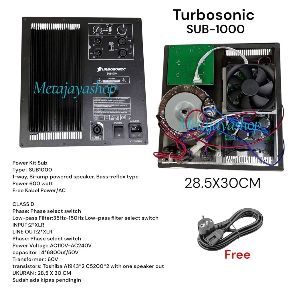 Mesin Subwoofer Turbosonic SUB1000 Kit Sub turbosonic sub-1000 Class D 600 Watt
