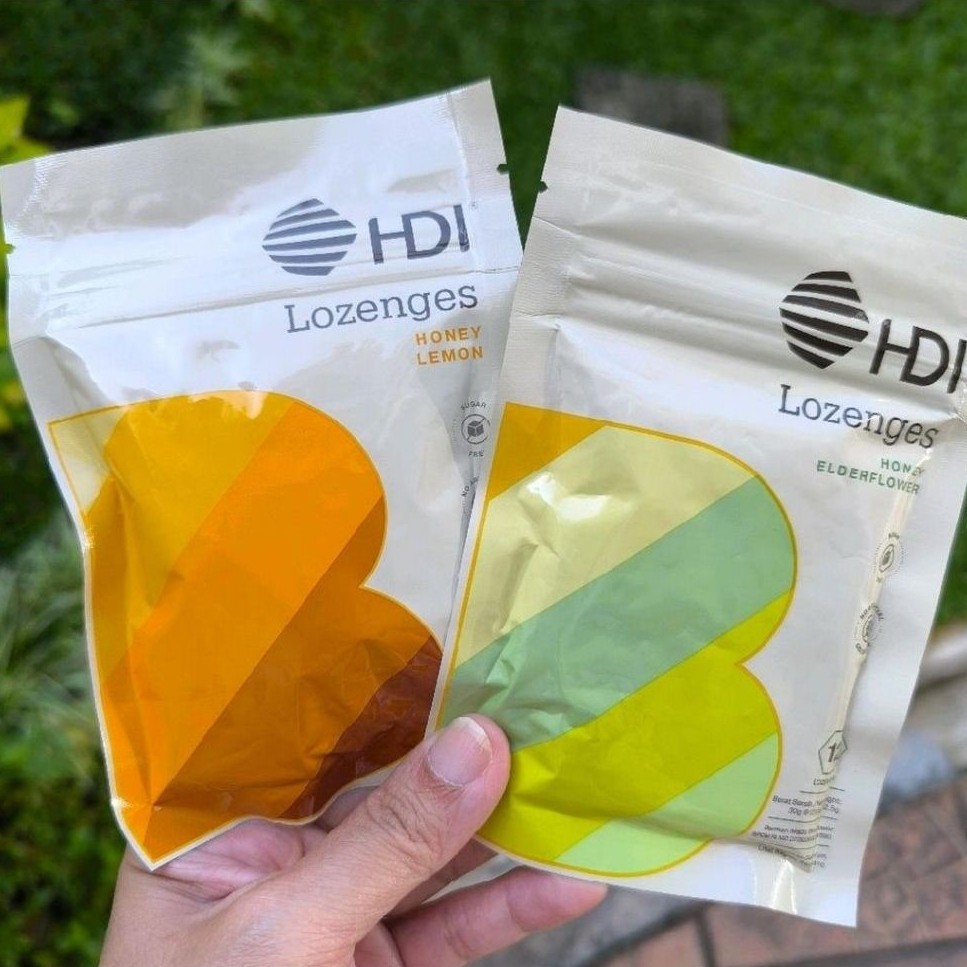 PERMEN HDI LOZENGES RASA ELDERFLOWER , PERMEN HDI LOZENGES RASA LEMON EXP 2028