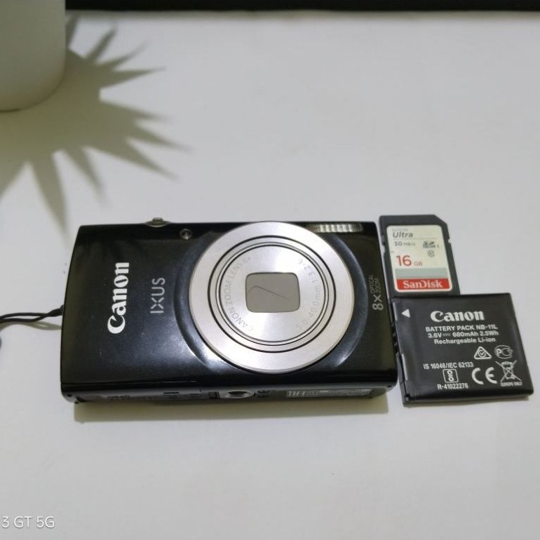 Canon IXUS 185 Black Digicam Retro Kamera Saku Digital Pocket Kamera Bekas Mulus Siap Pakai