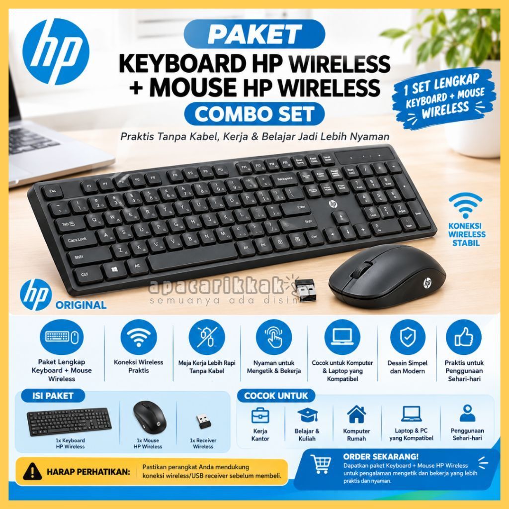 PAKET KEYBOARD HP WIRELESS+ MOUSE HP WIRELESS COMBO SET