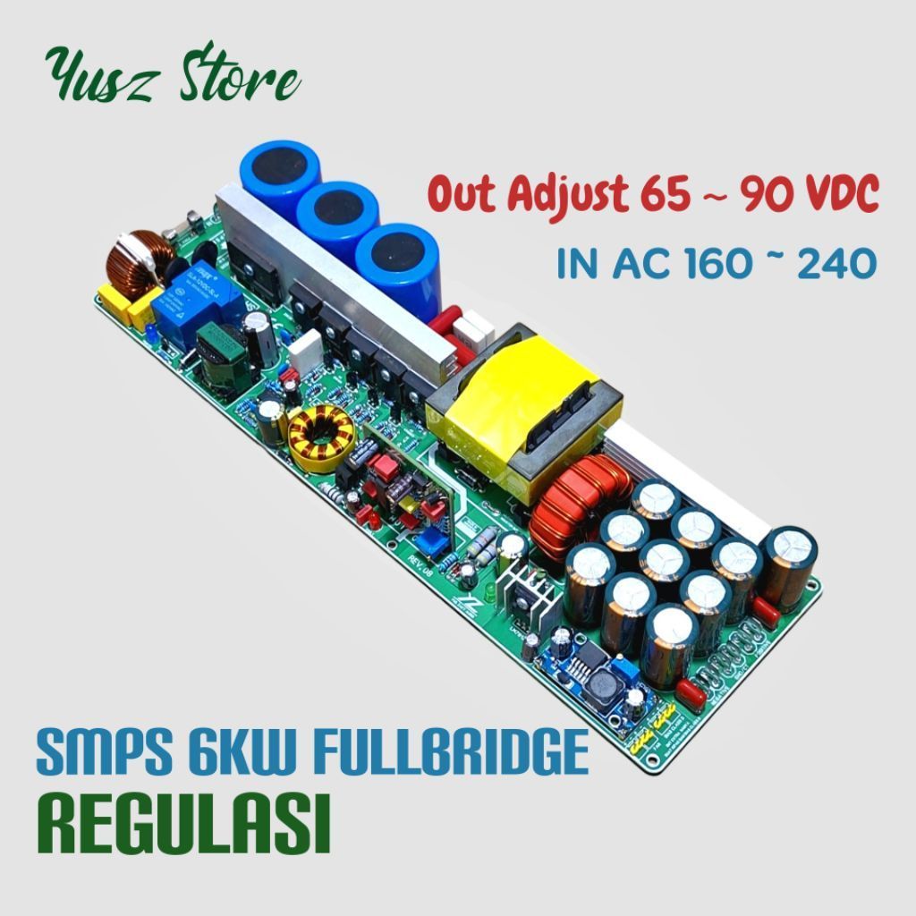 SMPS 6KW CT 90VDC Fullbridge Regulasi 65v 75v 80v 85v 90v 6kVA power supply