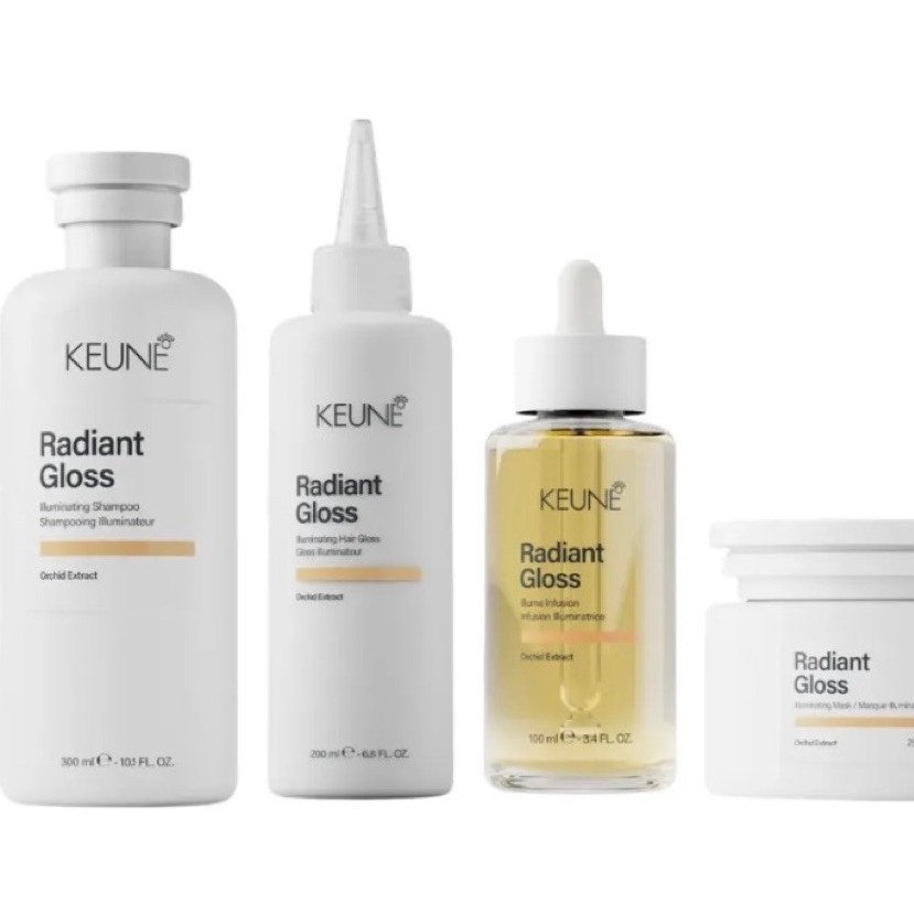 KEUNE Radiant Gloss Hair Care Set Shampoo Hair Gloss Mask Orchid Extract
