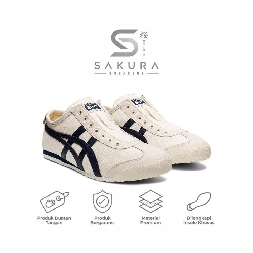 Sepatu Pria Wanita Sneakers Onitsuka Tiger Slip On Kanvas Midnight