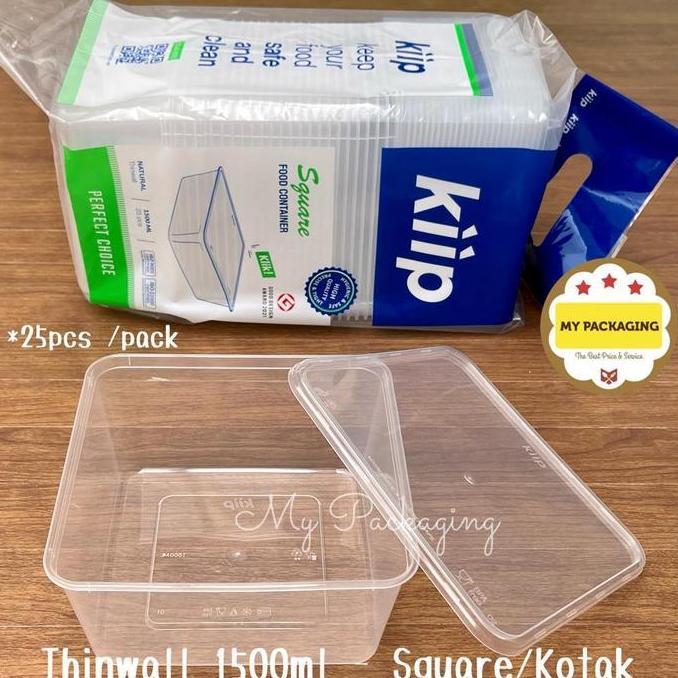Thinwall Kiip Kotak Makan Microwave / Food Box / Wadah Plastik 1500Ml