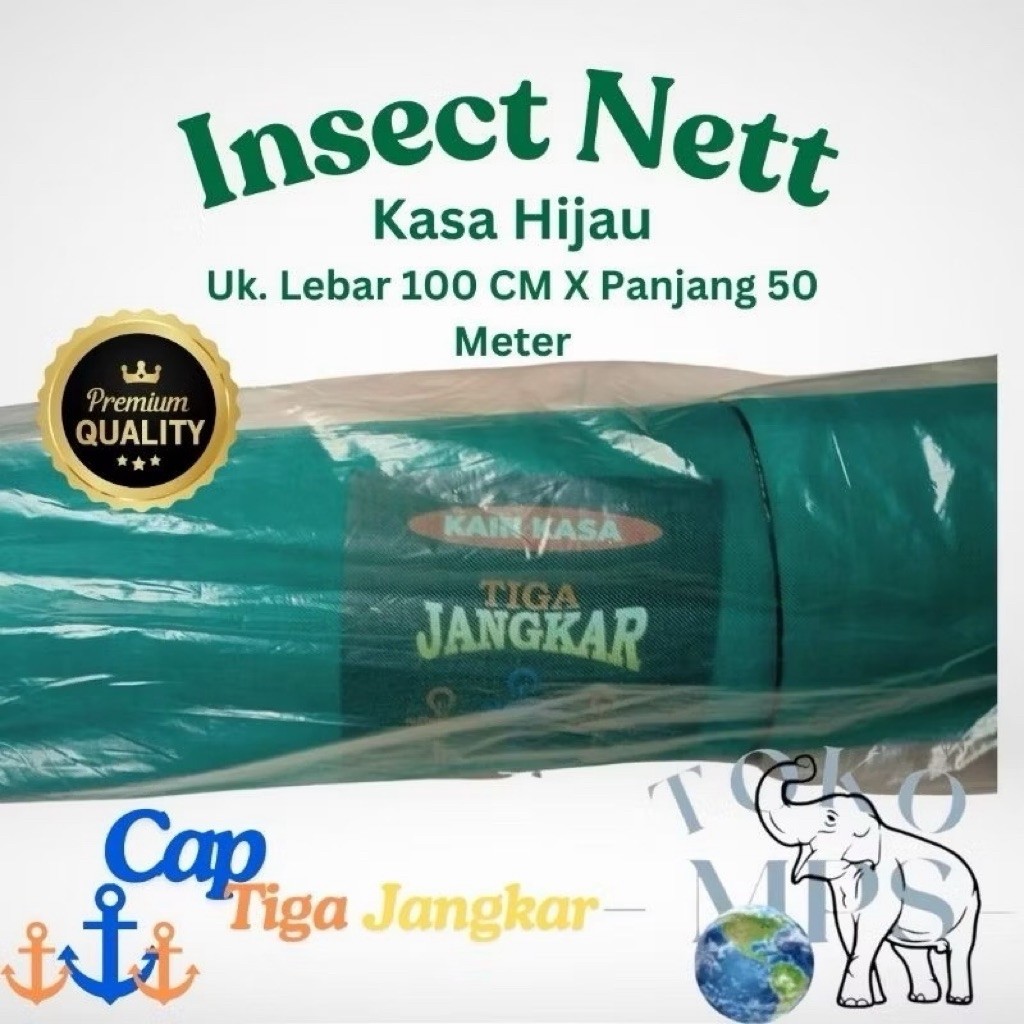 INSECT NET / KASA HIJAU CAP TIGA JANGKAR PER ROLL