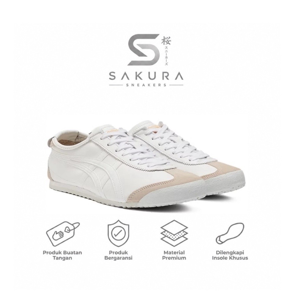 Sepatu Pria Wanita Sneakers Onitsuka Tiger Mexico 66 White