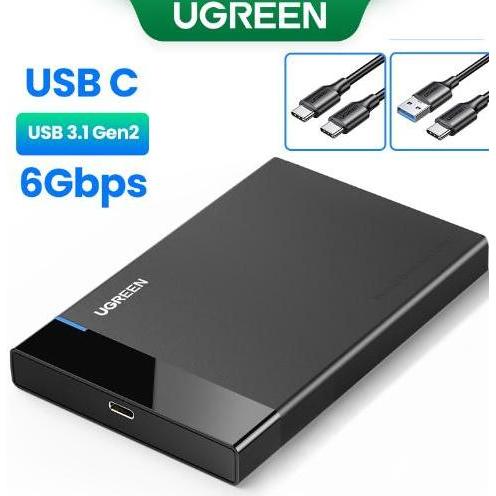 Ugreen HDD SSD Case Enclosure External 2.5 Type C 3.1 Micro B 6 Gbps