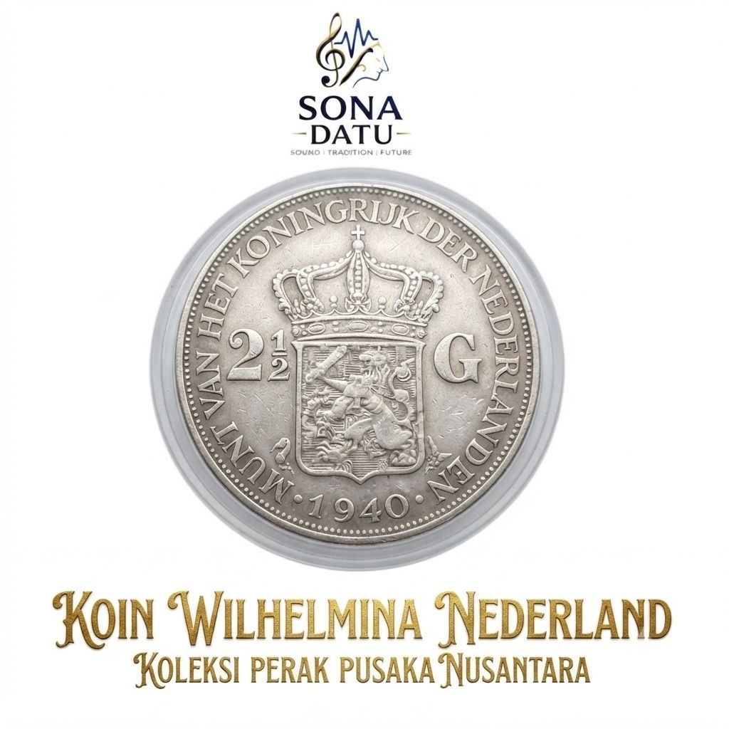 Koin Wilhelmina Netherlands 2½ Best Quality 1931,1936,1939,1940, Koin Perak Kuno Belanda 0,5% Premiu