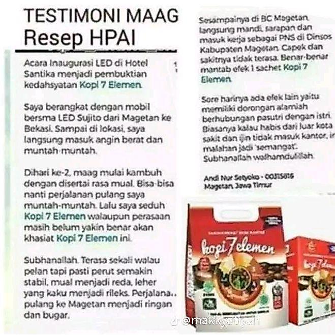 Kopi Sevel Stamina, & vitalitas .