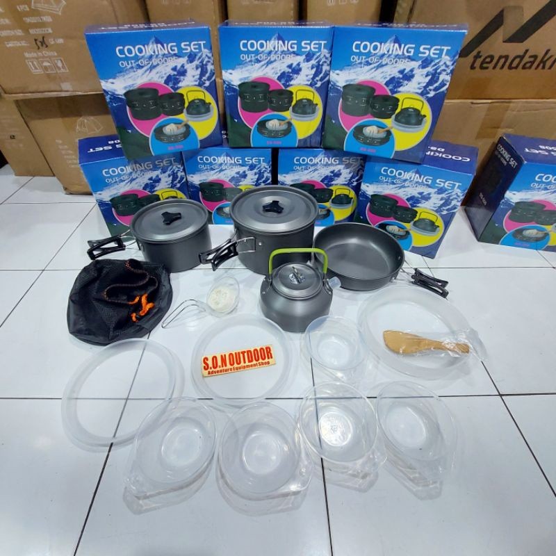 cooking set ds508 cookingset ds 508 panci nesting nisting camping kompor portable outdoor keluarga b
