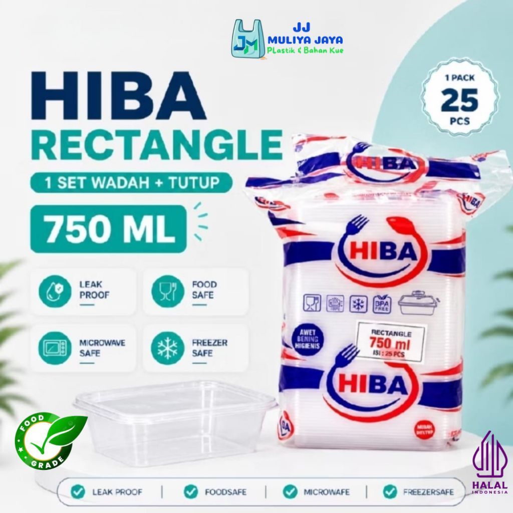 Thinwall 750 ML RECTANGLE / Persegi Panjang (HIBA, DM & VICTORY) (Pack : 25 Pcs)